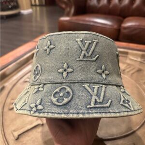 Vintage Louis Vuitton Denim Monogram Bucket Hat